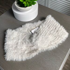 NWT J. Crew Faux Fur Fuzzy Winter Headband Ice Grey Gray